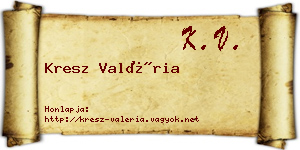 Kresz Valéria névjegykártya